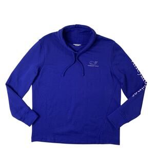 Vineyard Vines Shirt Mens S Small Ocean Blue Garment Dyed Funnel Neck Fleece